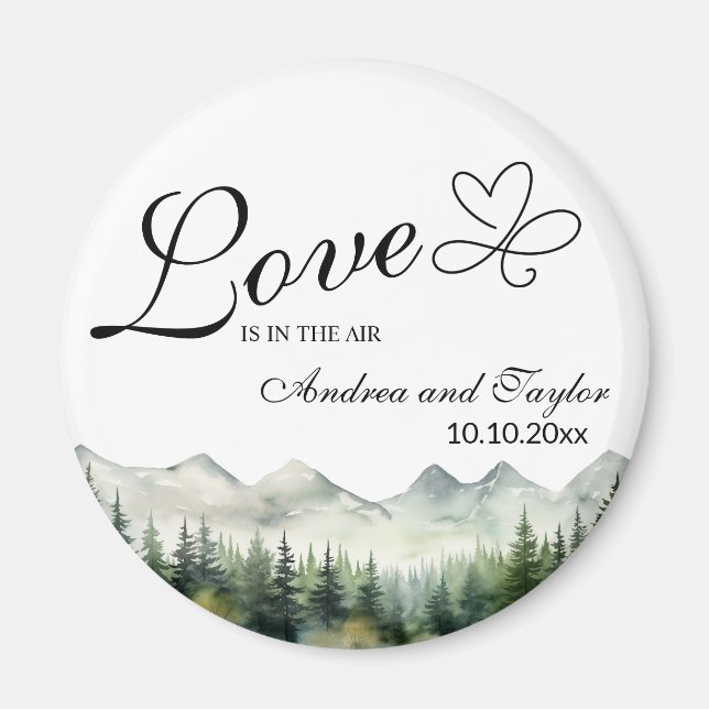 Love is in the Air Elegant Wedding favor Magnet (Front)