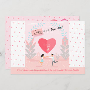 "Love is in the Air!" Enamored Couple Anniversary Invitation