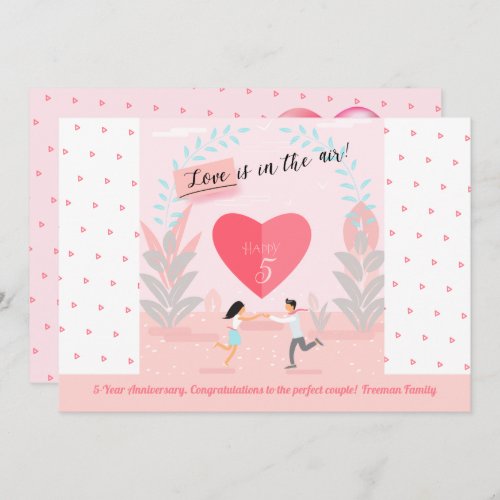 Love is in the Air Enamored Couple Anniversary Invitation