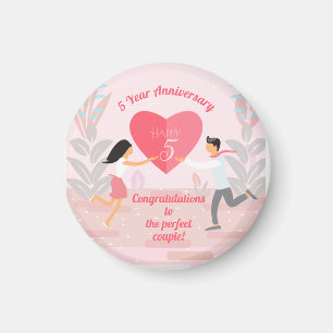"Love is in the Air!" Enamored Couple Anniversary Magnet