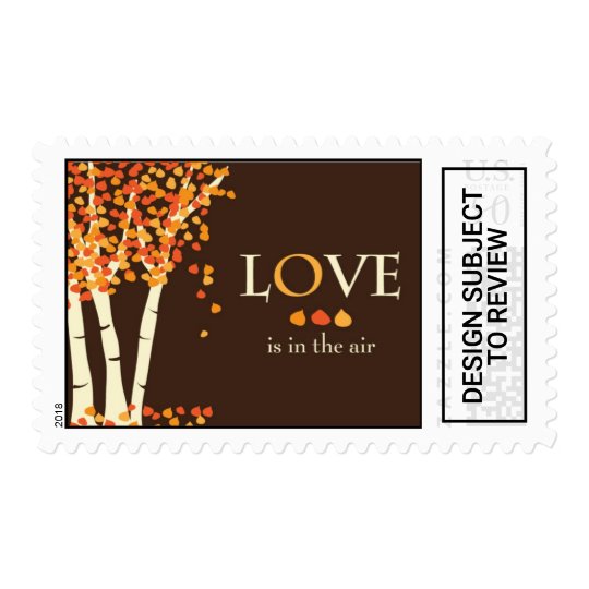 Love Is In The Air Fall Wedding Invitation Stamp Zazzle Com