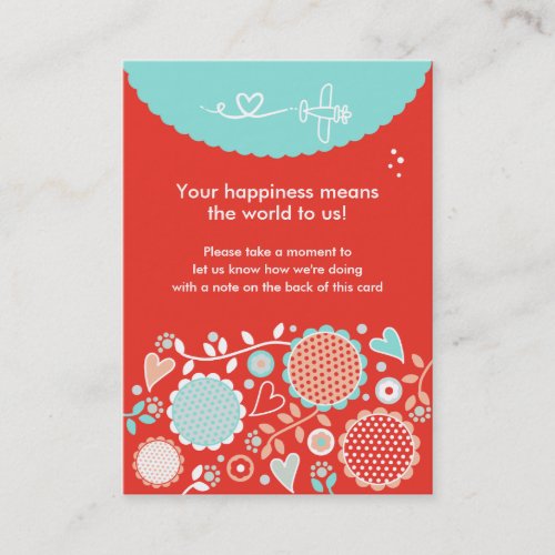 Love is in the Air Feedback Chubby Business Cards