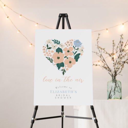 Love is in the Air Floral Bridal Shower Welcome Foam Board