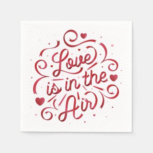 Love is in the Air Heart Party Paper Napkins