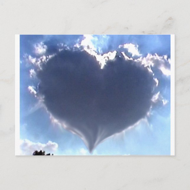 Love is in the Air: Heart Shaped Cloud: Wedding Postcard (Front)