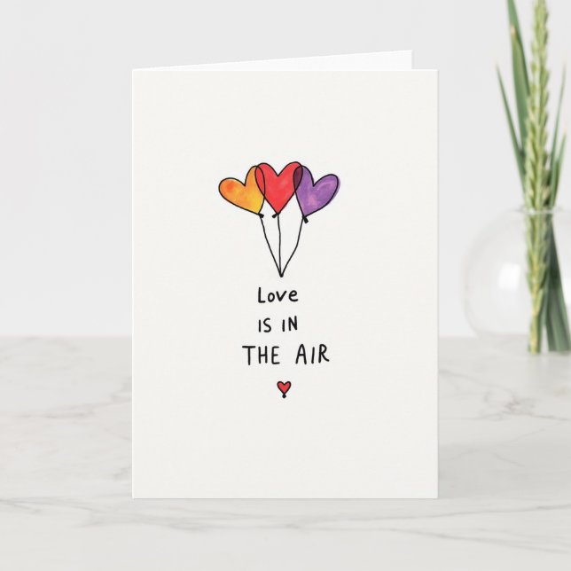 Love Is In The Air Hearts Card (Front)