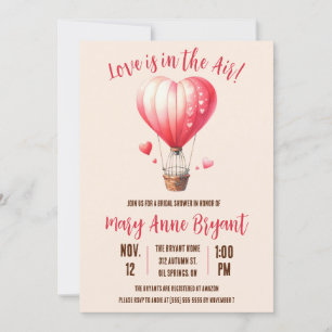 Love is in the Air, Hot Air Balloon Bridal Shower Invitation
