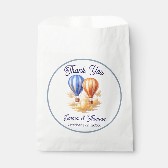 Love Is in the Air Hot Air Balloon Travel Wedding  Favor Bag (Front)