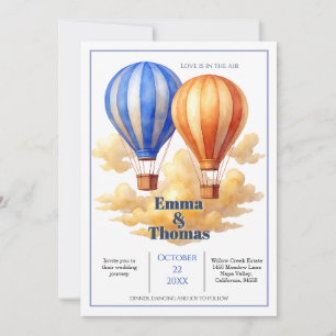 Love Is in the Air Hot Air Balloon Travel Wedding Invitation
