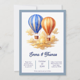 Love Is in the Air Hot Air Balloon Travel Wedding Invitation