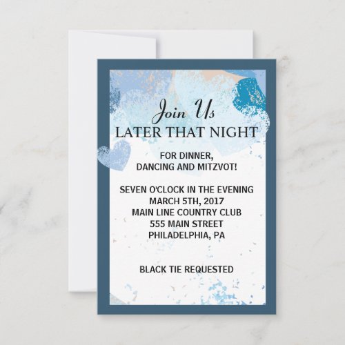 LOVE IS IN THE AIR Jewish Wedding Reception Card