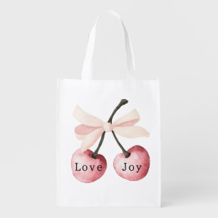 Love is in the air Joy Cherries Umbrella Grocery Bag