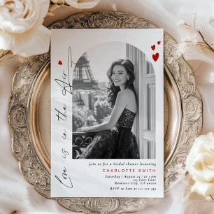Love is in the Air Minimalist Photo Bridal shower Invitation