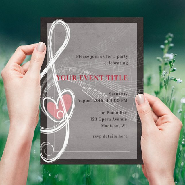 Love is in the Air Music-Themed Party Invitation (Creator Uploaded)