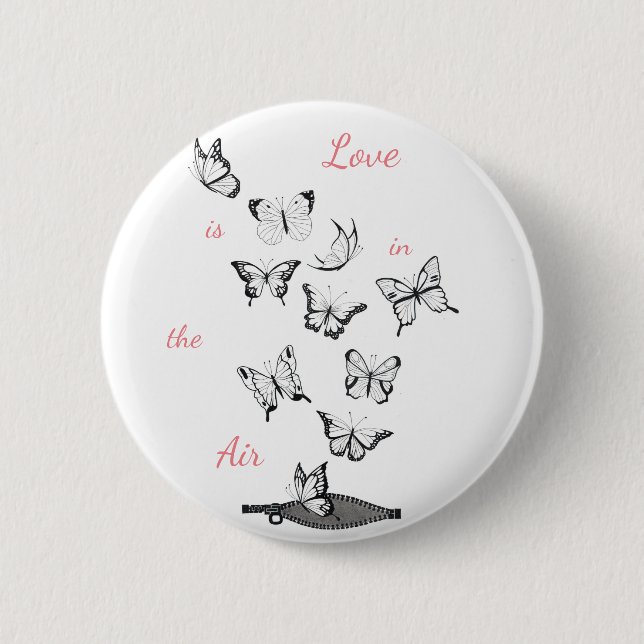 Love is in the air pinback button (Front)