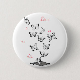 Love is in the air pinback button