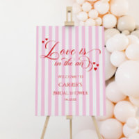 Love Is In The Air Pink Bridal Shower Welcome Sign