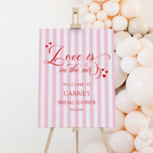 Love Is In The Air Pink Bridal Shower Welcome Sign