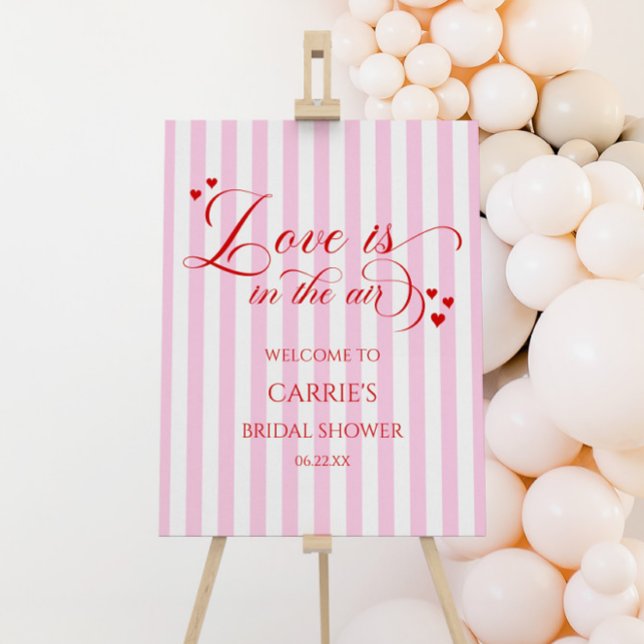 Love Is In The Air Pink Bridal Shower Welcome Sign (Creator Uploaded)