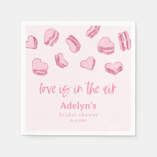 Love Is In The Air Pink Hearts Bridal Shower Napkins