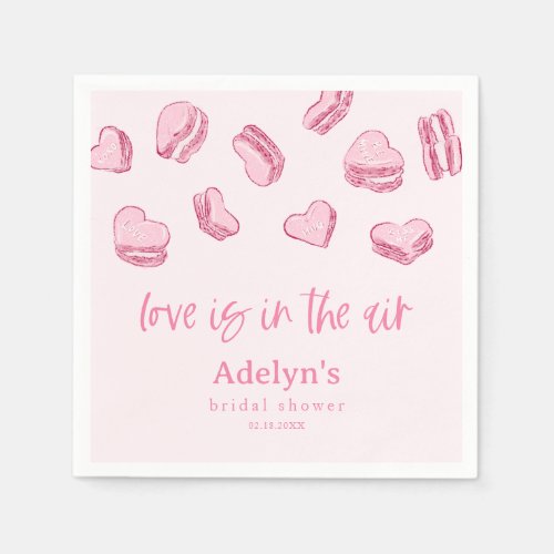Love Is In The Air Pink Hearts Bridal Shower  Napkins