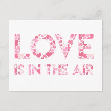 LOVE IS IN THE AIR - Pink Hearts Pattern Postcard