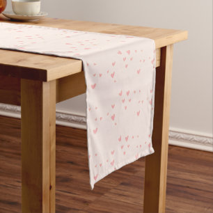 Love is in the air pink hearts short table runner