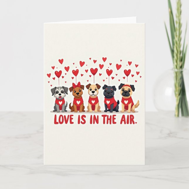 Love Is In The Air Puppy Card (Front)