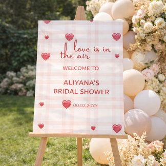 Love Is In The Air Red Hearts Bridal Shower Foam Board