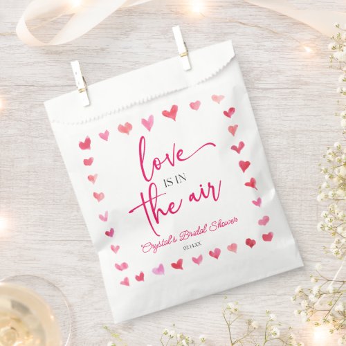 Love Is In The Air Red Pink Hearts Bridal Shower Favor Bag