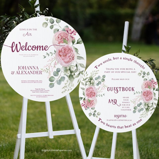 Love is in the Air Romantic Peonies Wedding Yard Sign (Capture Love's Essence Romantic Peony Yard Sign!)