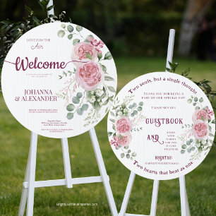 Love is in the Air Romantic Peonies Wedding Yard Sign