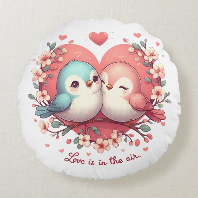 Love is in the air round pillow (Front)