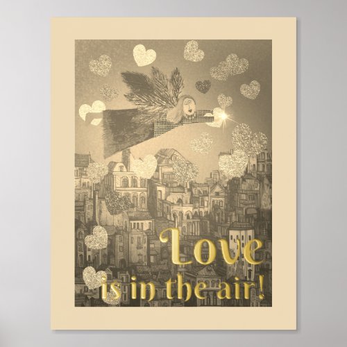Love is in the Air Sepia  Foil Prints