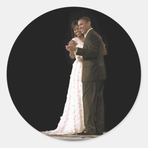 Love is in the Air The First Couple Dancing Classic Round Sticker