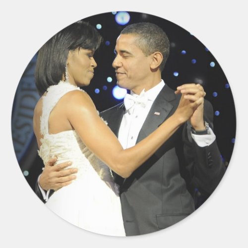 Love is in the Air The First Couple Dancing II Classic Round Sticker