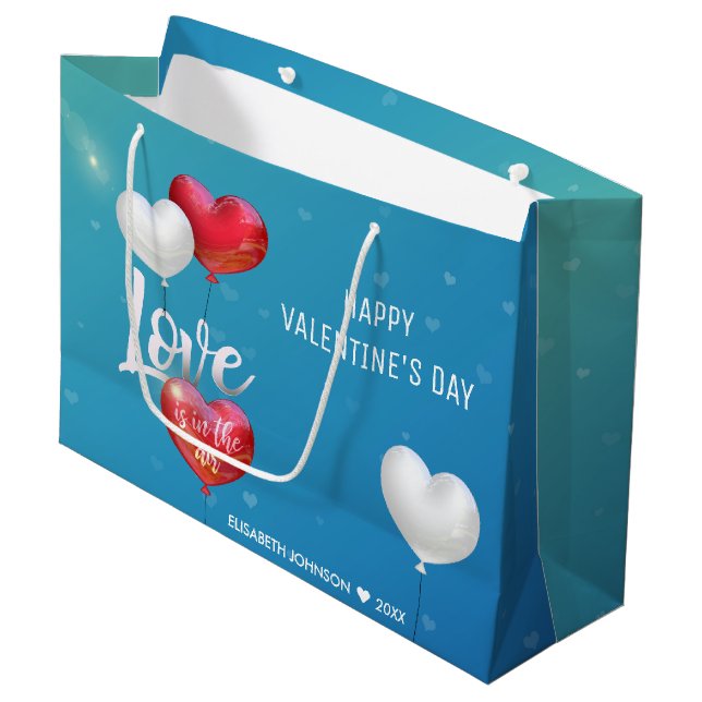 Love Is In The Air Valentine Balloons - Gift Bag (Front Angled)