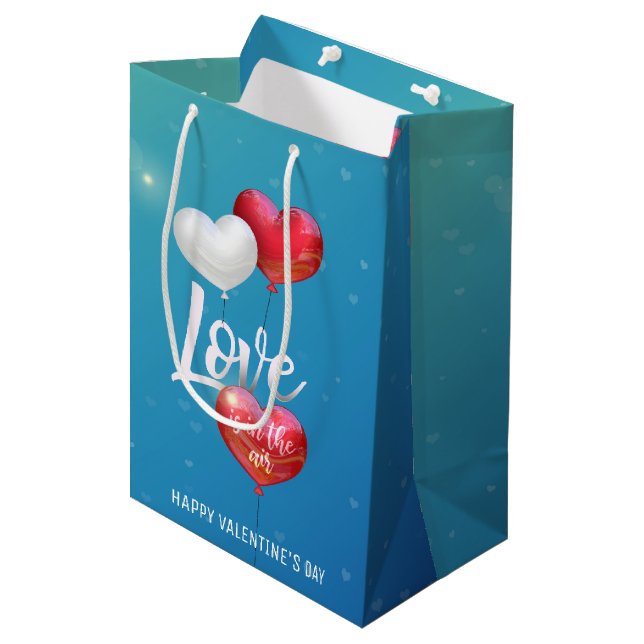 Love Is In The Air Valentine Balloons - Gift Bag (Front Angled)