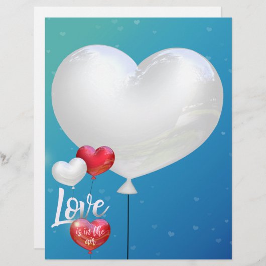 Love Is In The Air Valentine Balloons - Letterhead (Front/Back)