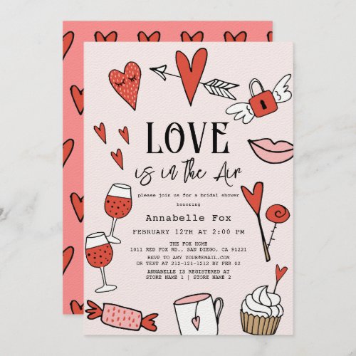 Love is in the Air Valentine Bridal Shower Invitation