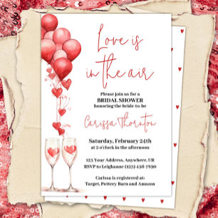 Love is in the Air Valentine Hearts Bridal Shower Invitation