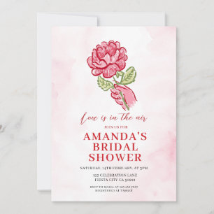 Love is in the air valentine's Bridal Shower Invitation