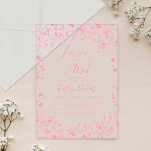 Love Is In The Air Valentine's Day Bridal Shower Acrylic Invitations