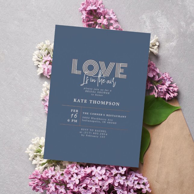 Love Is In The Air Valentine's Day Bridal Shower F Foil Invitation (Creator Uploaded)