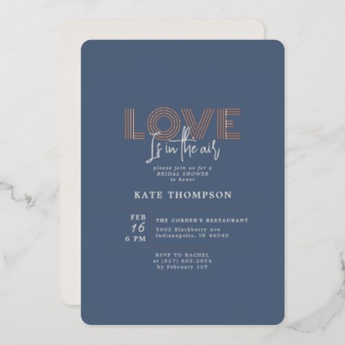 Love Is In The Air Valentines Day Bridal Shower F Foil Invitation