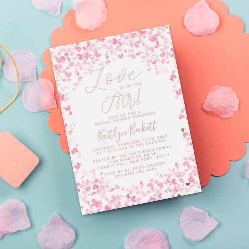 Love Is In The Air Valentines Day Bridal Shower Foil Invitation