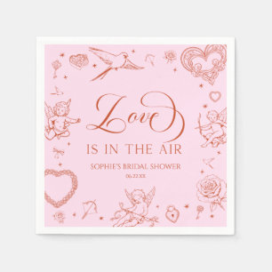 Love Is In The Air Valentine's Day Bridal Shower Napkins
