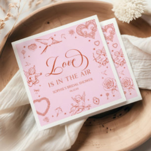 Love Is In The Air Valentine's Day Bridal Shower Napkins