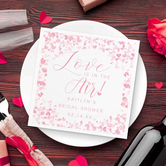 Love Is In The Air Valentine's Day Bridal Shower Napkins (Creator Uploaded)