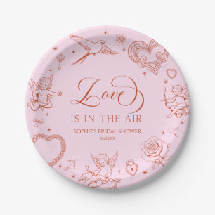Love Is In The Air Valentine's Day Bridal Shower Paper Plates